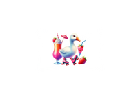Thumbnail for Roller Skating Duck Throw Pillow | Pink Milkshake Decorative Pillow | Kawaii Kids Room Gift