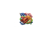 Thumbnail for Patriotic BBQ Ribs Throw Pillow | American Flag Cookout Decorative Pillow | 4th Of July Gift