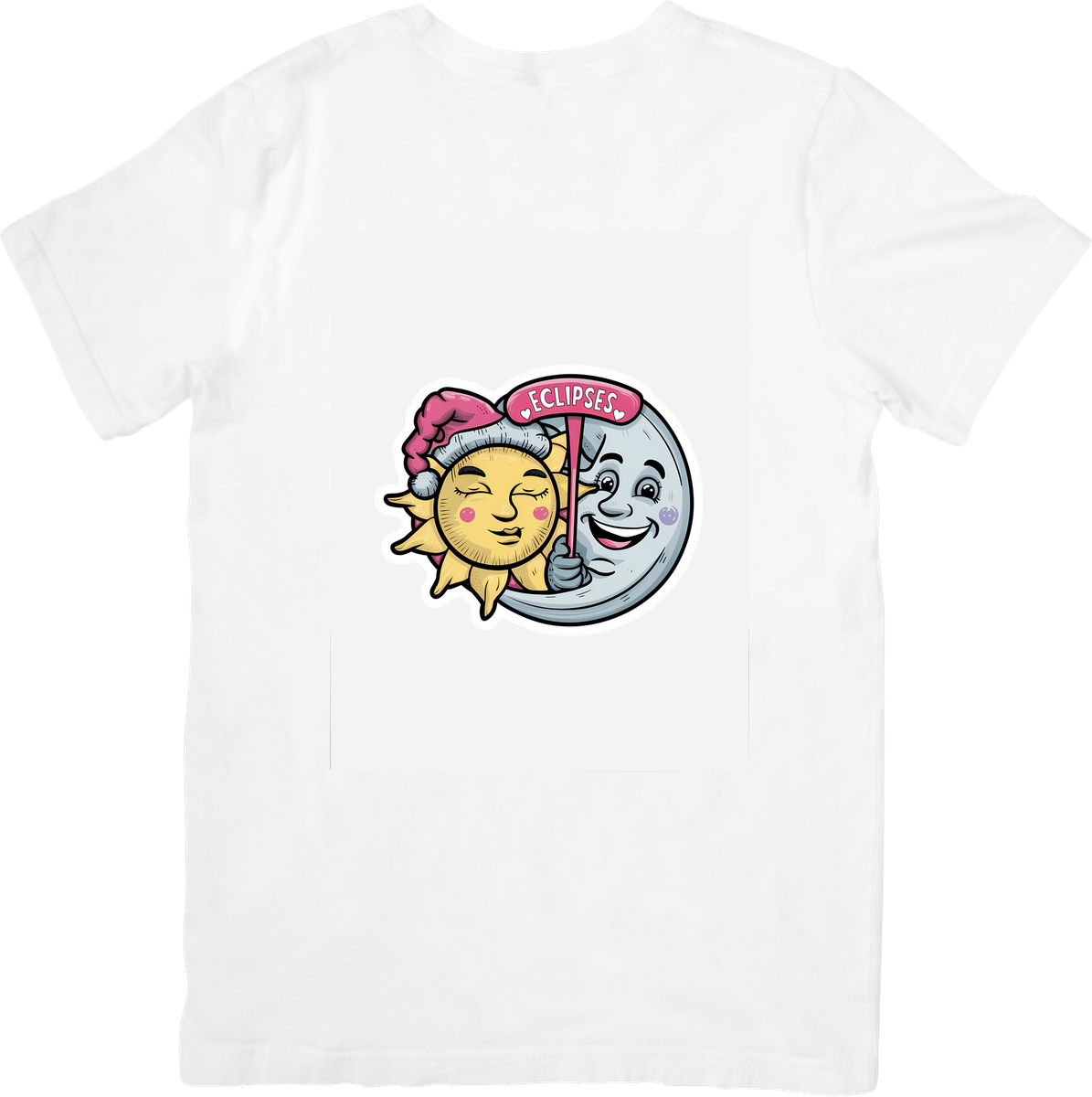 Sun And Moon Eclipse T-Shirt | Whimsical Celestial Graphic Tee | Astronomy Lover Gift