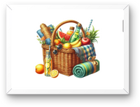 Thumbnail for Summer Picnic Basket Wall Art | Watercolor Fruit & Wine Picnic Print | Outdoor Lover Gift