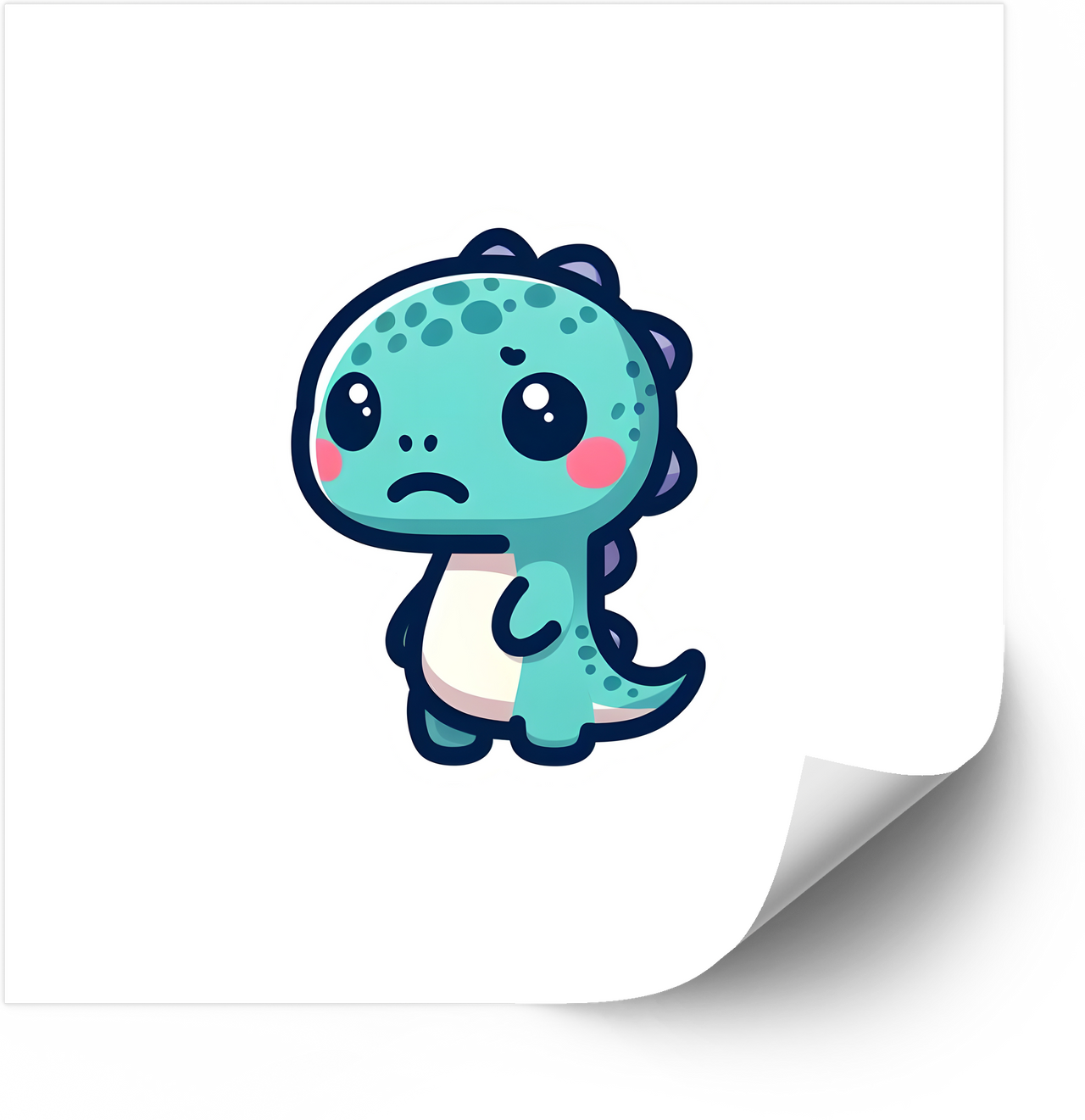 Kawaii Sad Baby Dinosaur Sticker | Cute Funny Dino Vinyl Decal