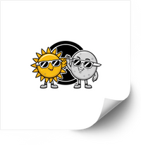 Thumbnail for Sun and Moon Solar Eclipse Sticker | Cute Funny Space Duo Vinyl Decal