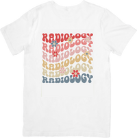 Thumbnail for Retro Radiology T-Shirt | Groovy Wavy Text Graphic Tee | Radiologist Tech Gift
