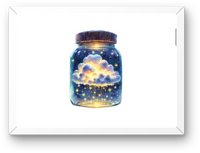 Thumbnail for Cloud In A Jar Wall Art | Watercolor Starry Night Print | Dreamy Nursery Gift