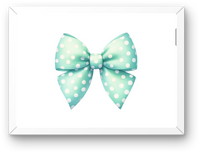 Thumbnail for Mint Polka Dot Bow Wall Art | Watercolor Coquette Bow Print | Girly Nursery Gift