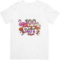 Thumbnail for 100 Amazing Days of School Flamingo T-Shirt | Boho Colorful Milestone Graphic Tee | Teacher Gift