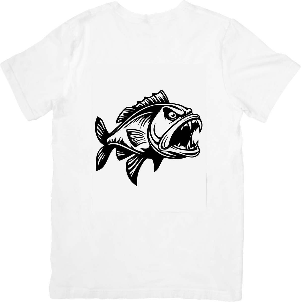Aggressive Fish T-Shirt | Bold Black Fishing Graphic Tee | Angler Fisherman Gift