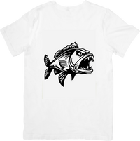 Thumbnail for Aggressive Fish T-Shirt | Bold Black Fishing Graphic Tee | Angler Fisherman Gift