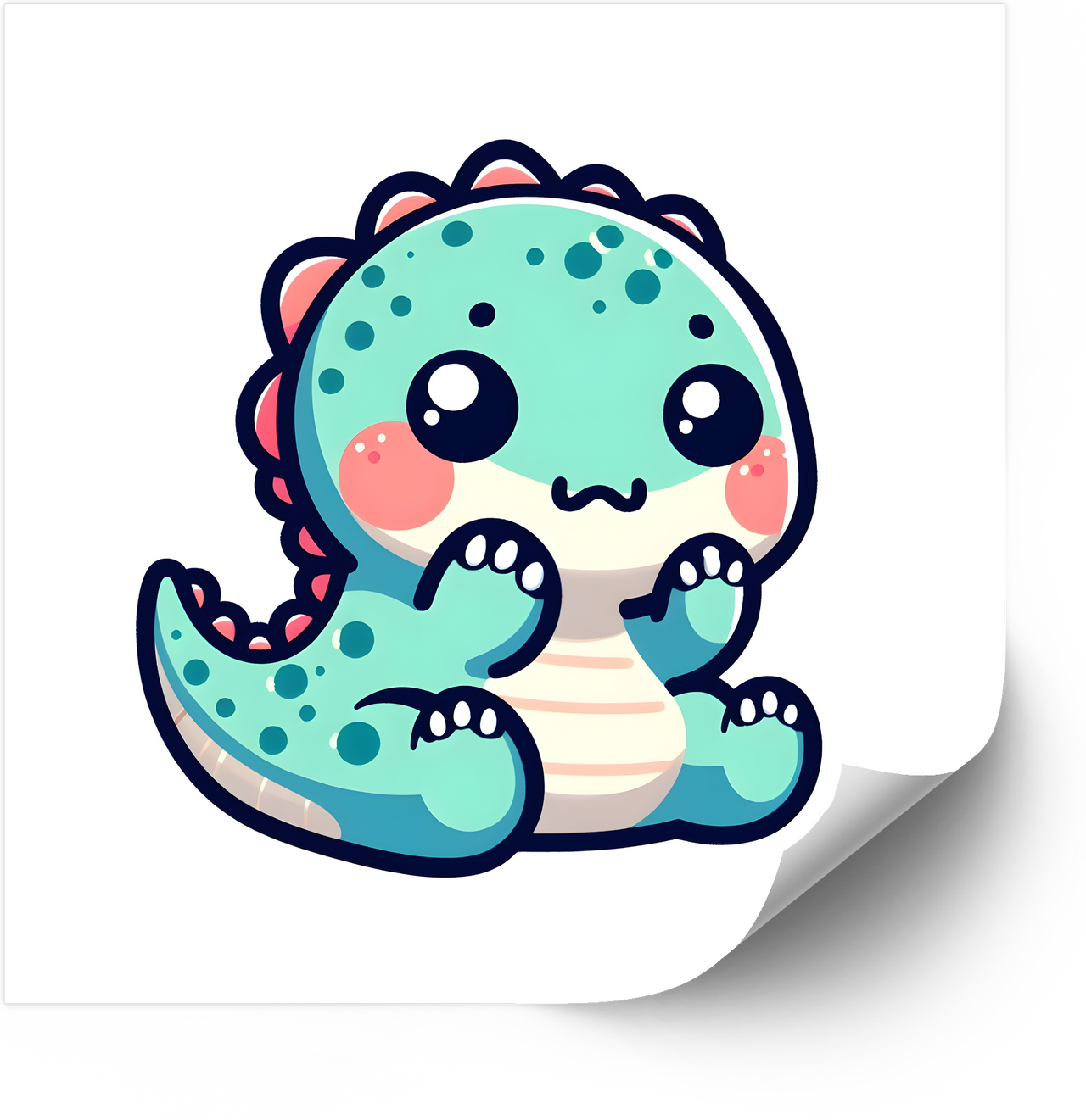 Kawaii Baby Dinosaur Sticker | Cute Chibi Dino Vinyl Decal