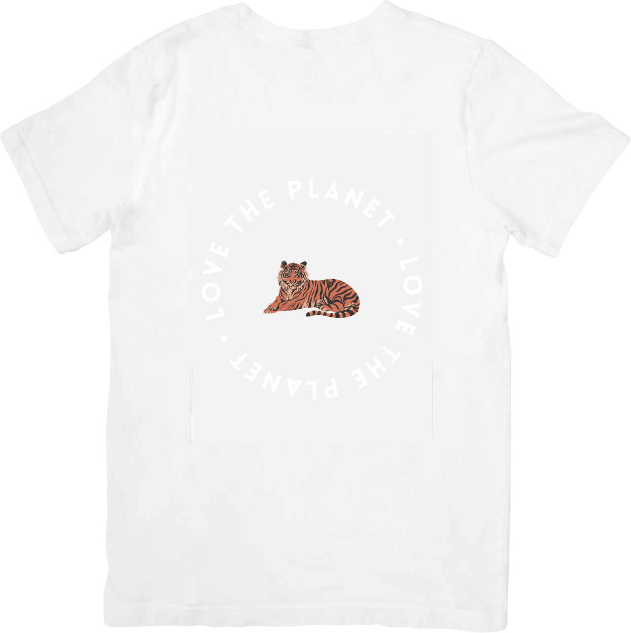 Love The Planet Tiger T-Shirt | Minimalist Wildlife Conservation Graphic Tee