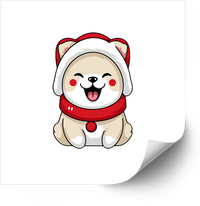Thumbnail for Kawaii Christmas Shiba Inu Sticker | Cute Holiday Puppy Vinyl Decal