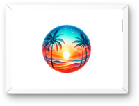 Thumbnail for Tropical Palm Sunset Wall Art | Vibrant Beach Paradise Print | Summer Vacation Gift