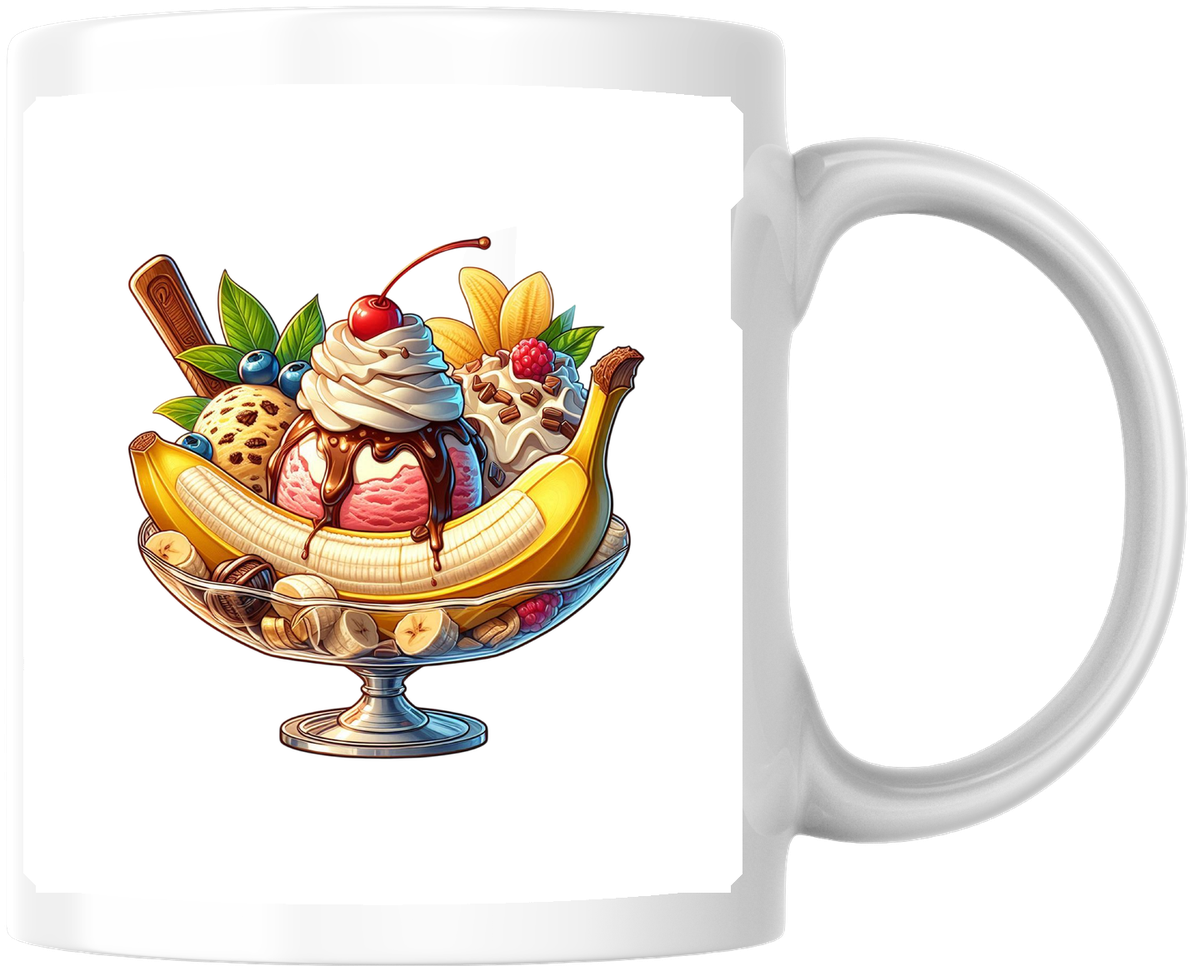 Banana Split Sundae Mug | Retro Ice Cream Coffee Mug | Dessert Lover Gift