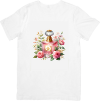 Thumbnail for Floral Perfume Bottle T-Shirt | Watercolor Roses Graphic Tee | Feminine Beauty Gift