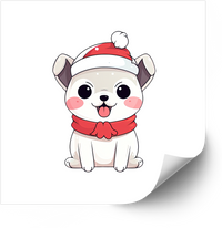 Thumbnail for Kawaii Christmas Dog Sticker | Cute Holiday Puppy Vinyl Decal