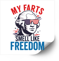 Thumbnail for My Farts Smell Like Freedom Sticker | Funny Patriotic George Washington Vinyl Decal