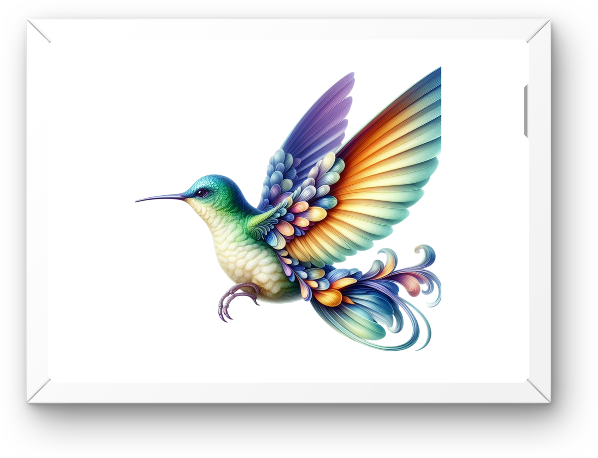 Rainbow Hummingbird Wall Art | Colorful Watercolor Bird Print | Nature Lover Gift