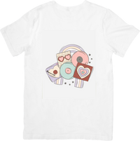Thumbnail for Retro Sweet Treats Collage T-Shirt | Pastel Donut & Hearts Graphic Tee | Cute Aesthetic Gift