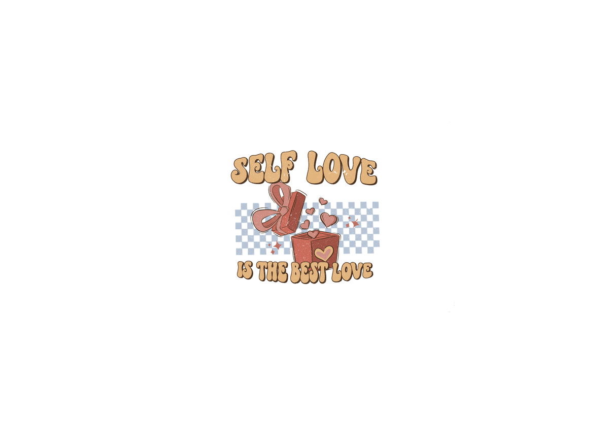 Self Love Is The Best Love Throw Pillow | Retro Gift Box Decorative Pillow | Self-Care Gift
