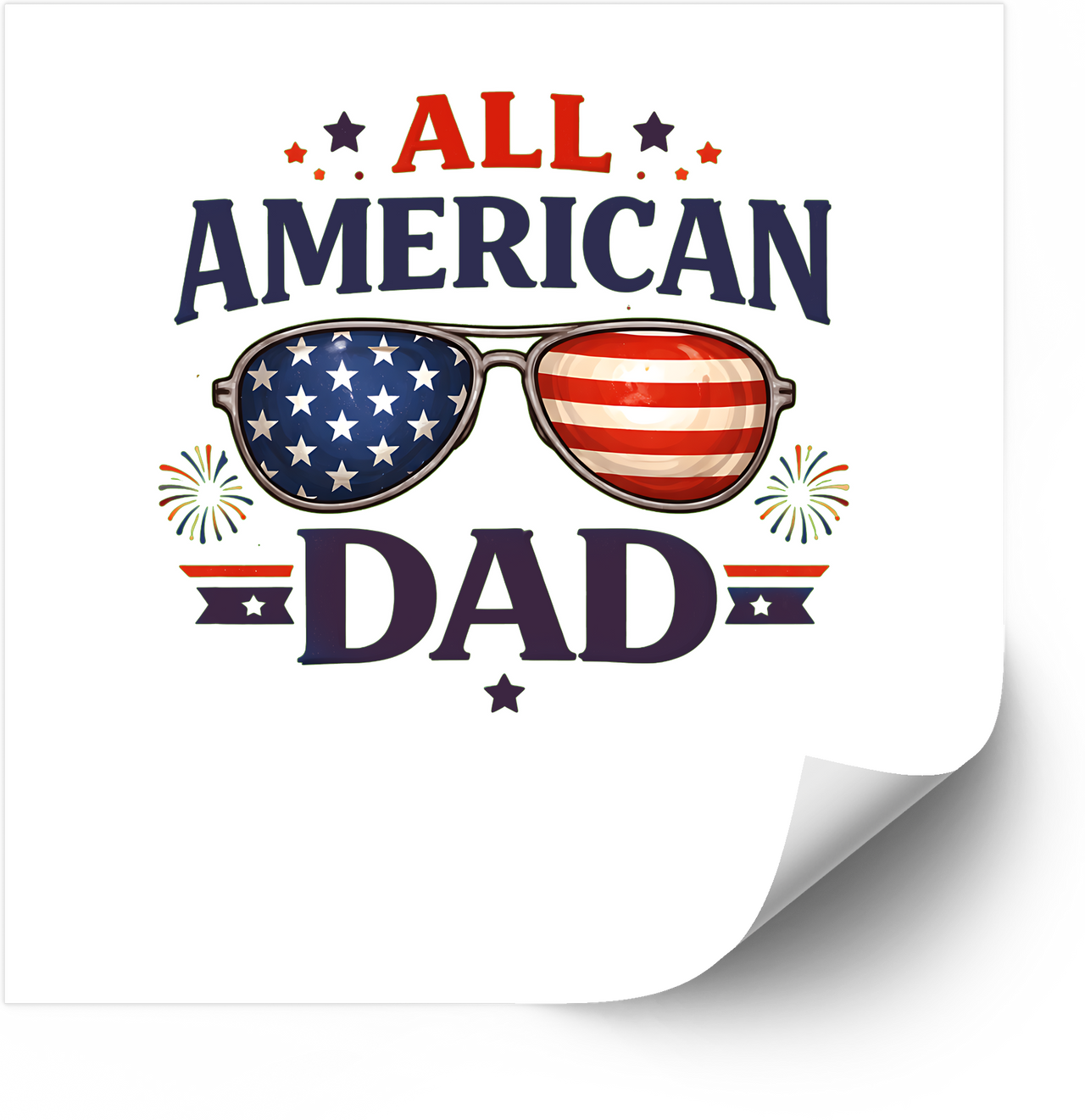 All American Dad Sunglasses Sticker | Patriotic Fourth of July Fathers Day Vinyl Decal