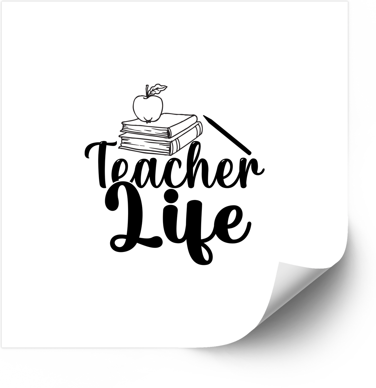 Teacher Life Apple Books Sticker | Minimalist Back to School Vinyl Decal