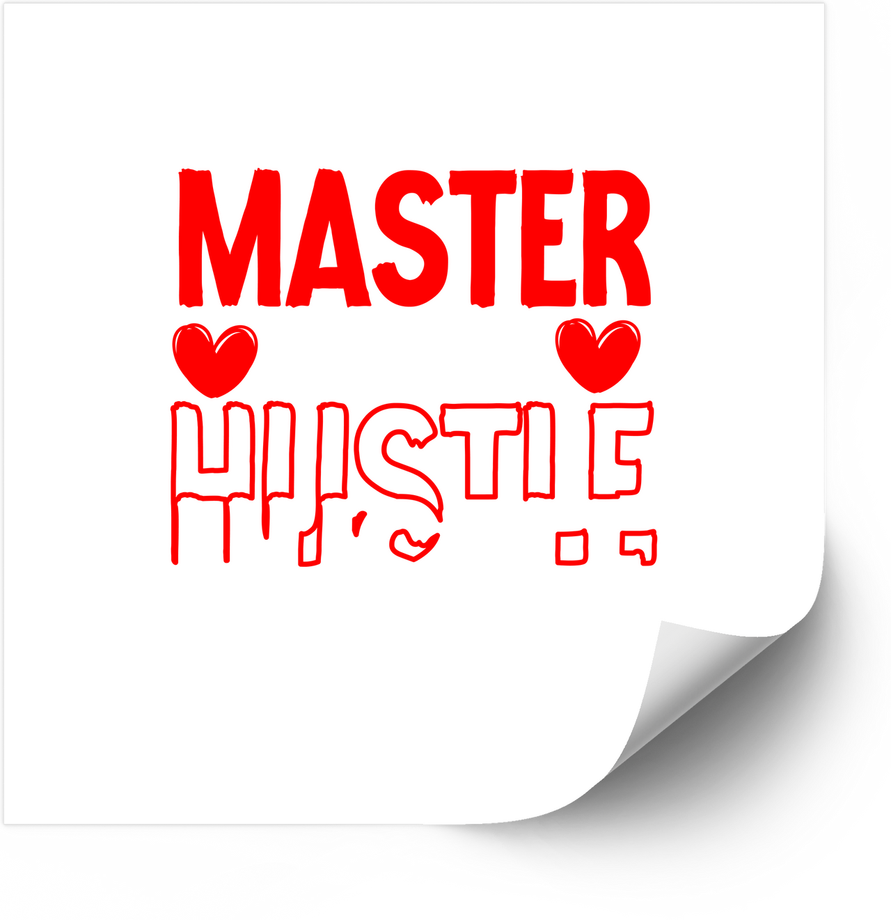 Master Hustle Sticker | Bold Red Motivational Vinyl Decal | Entrepreneur Hustler Gift