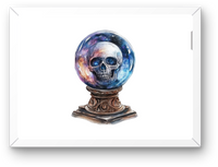 Thumbnail for Galaxy Skull Crystal Ball Wall Art | Cosmic Watercolor Skull Print | Gothic Mystic Gift