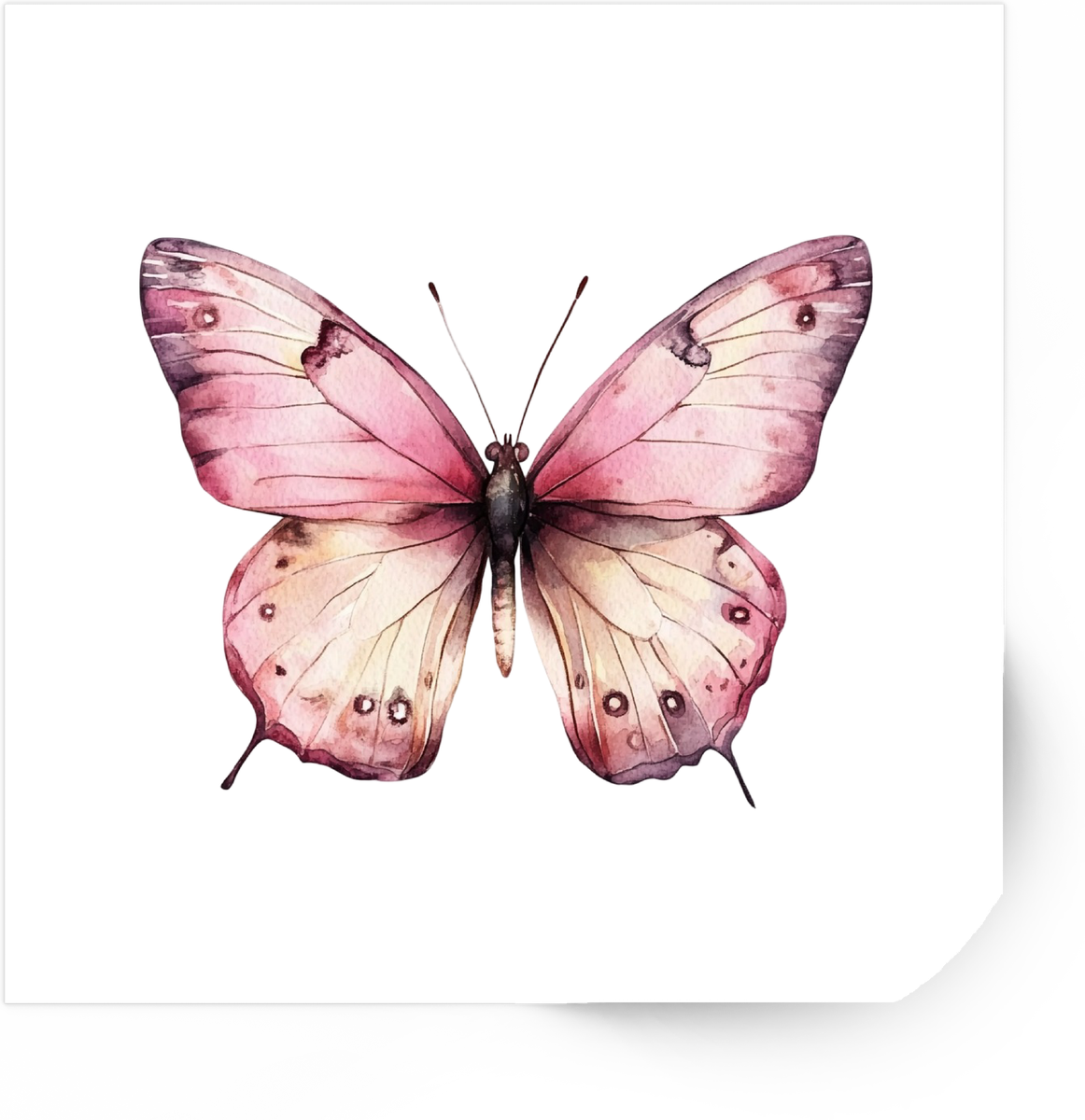 Pink Watercolor Butterfly Sticker | Soft Pastel Butterfly Vinyl Decal | Pretty Nature Gift