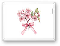 Thumbnail for Cherry Blossom Bow Wall Art | Watercolor Pink Floral Print | Spring Coquette Gift